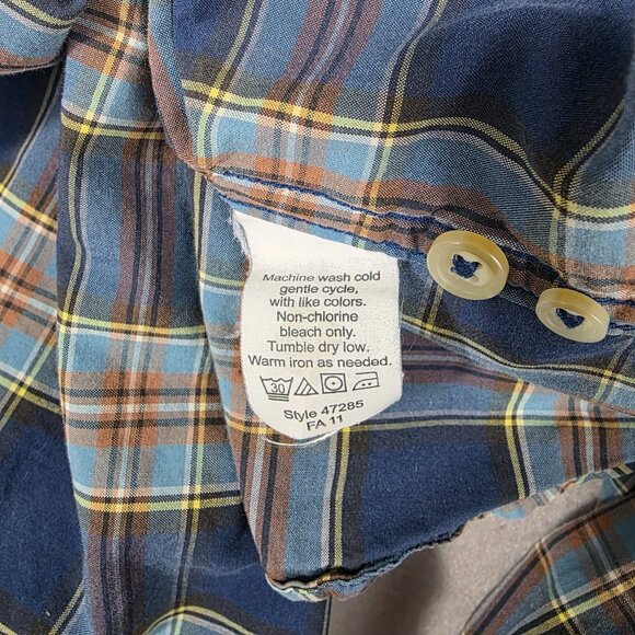 J Crew Shirt Mens L Blue Gray Check Button Down 2-Ply 100% Cotton - Picture 8 of 10